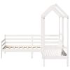 vidaXL Day Bed And Bench Set White Solid pine wood Single Day Bed