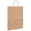 vidaXL Paper Bags 250 pcs with Handles Brown 12.6x6.7x17.3"