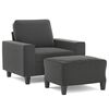 vidaXL Sofa Chair with Footstool Dark Gray 23.6" Microfiber Fabric