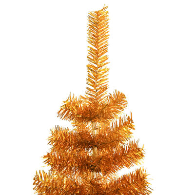 vidaXL Artificial Christmas Tree with Stand Gold 5 ft PET