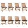 vidaXL Garden Chair Set of 8 Teak wood, Anthracite