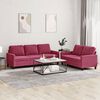 vidaXL Sofa Set Wine Red Velvet (100% polyester), metal, textilene, plywood