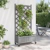 vidaXL Planter Grey Solid fir wood, iron Medium Planters Planter