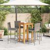vidaXL Garden Bar Set Grey Solid Acacia Wood Medium Removable Covers
