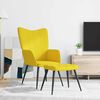 vidaXL Relaxing Chair With Stool Mustard yellow Polyester, Steel Medium