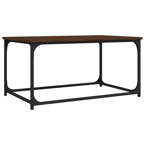vidaXL Coffee Table Brown Oak Engineered Wood and Iron Medium