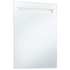 vidaXL Bathroom Mirror Silver Glass 23.6 x 31.5 in Lights