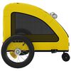 vidaXL Pet Bike Trailer Yellow Oxford Fabric, Iron, PVC Medium Foldable