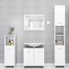vidaXL Bathroom Furniture Set Shiny white Engineered wood Medium
