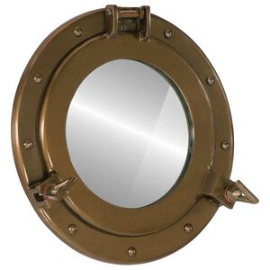 vidaXL Porthole Mirror Wall Hanging Ø11.8" Aluminum and Glass