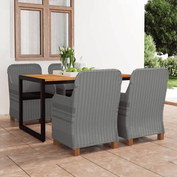 vidaXL 5 Piece Patio Dining Set Light Gray