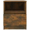 vidaXL Nightstand Set of 2 Smoked Oak Engineered wood Medium Storage