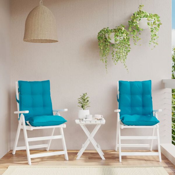 vidaXL Lowback Chair Cushion Set of 2 Light blue