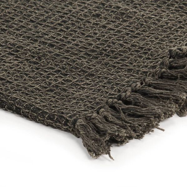 vidaXL Throw Anthracite and Brown 100% Cotton 63 x 82 in Throw