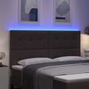vidaXL LED Headboard with LED Strip Lights Dark brown 70.9" fabric