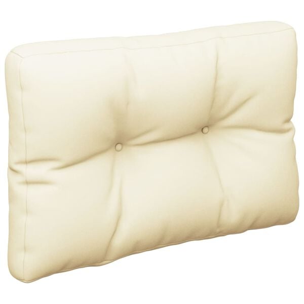 vidaXL Pallet Cushion Set of 2 Cream 100% Polyester 19.7 x 19.7 in