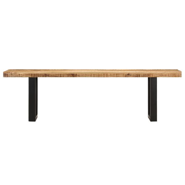 vidaXL Bench 63" Solid Rough Mango Wood and Steel