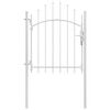 vidaXL Garden Gate Steel 39.4"x68.9" White