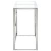 vidaXL Console Table Silver Stainless steel, toughened glass Medium