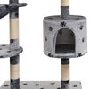 vidaXL Cat Tree Grey with black paw prints