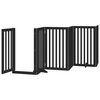vidaXL Dog Gate Set of 6 Black Solid Poplar wood Foldable Dog Gate