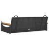 vidaXL Swing Bench Black PE Rattan, Powder-Coated Steel, Solid Acacia Wood