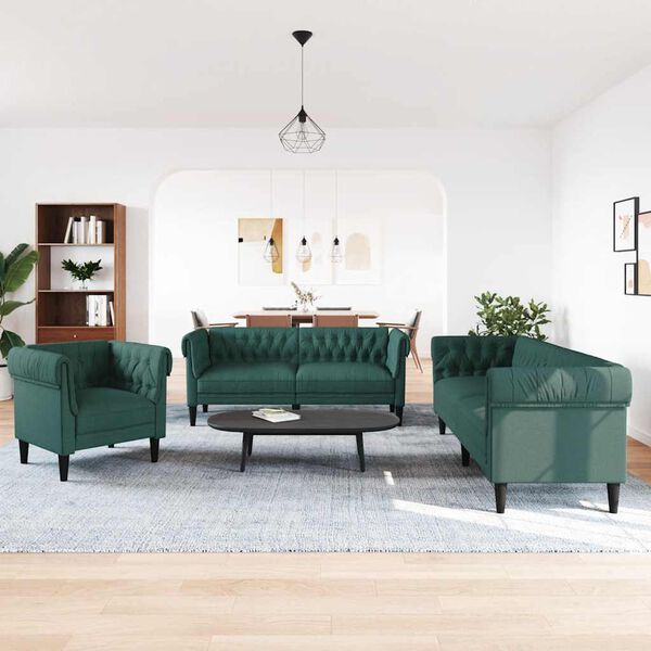 vidaXL Sofa Set Dark Green