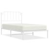 vidaXL Bed Frame White Powder-coated steel Twin Bed Frame Rectangular