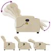 vidaXL Massage Recliner Chair Cream Fabric (100% polyester), metal, plywood