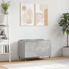 vidaXL Record Cabinet Concrete Gray Engineered Wood, Iron Medium