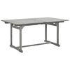 vidaXL Garden Table Gray Solid Acacia Wood Large Extendable Garden Table