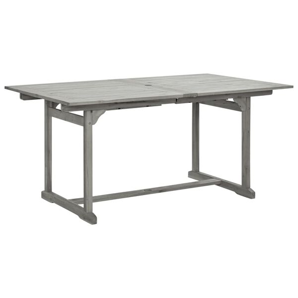 vidaXL Garden Table Gray Solid Acacia Wood Large Extendable Garden Table