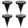 vidaXL Solar Ground Light Set of 4 Black Stainless steel, PS (polystyrene)