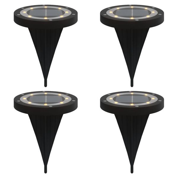 vidaXL Solar Ground Light Set of 4 Black Stainless steel, PS (polystyrene)