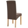 vidaXL Dining Chair Set of 6 Brown Fabric, Wood Ergonomic Dining Chair