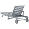 vidaXL Sunlounger Grey Solid Acacia Wood Extra Long