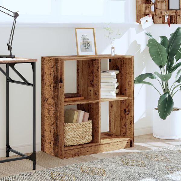 vidaXL Bookcase Old wood Engineered wood Medium Bookcase Rectangular