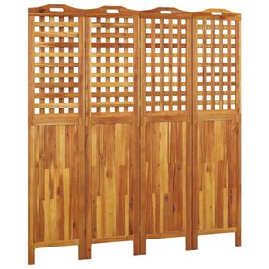 vidaXL 4-Panel Room Divider 63.8"x0.8"x70.9" Solid Wood Acacia