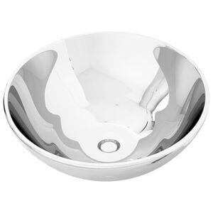 vidaXL Wash Basin 12.8x5.5" Ceramic Silver