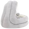 vidaXL Cat Bed Grey and cream Fleece with PP cotton filling Small
