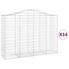 vidaXL Gabion Basket Set of 14 Silver Galvanized iron Large Durable