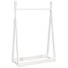 vidaXL Clothes Rack White Solid pine wood 39.4x17.7x59.1 in Clothes Rack