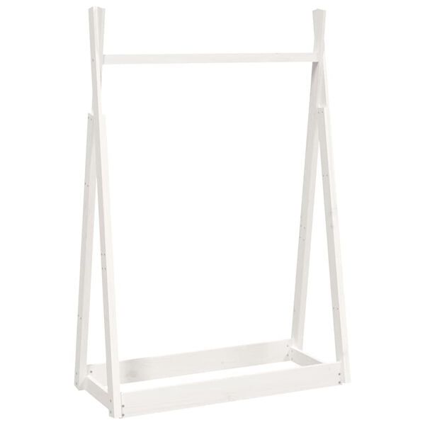 vidaXL Clothes Rack White Solid pine wood 39.4x17.7x59.1 in Clothes Rack