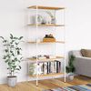 vidaXL Shelving Unit White and oak Engineered wood, steel