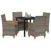 vidaXL Garden Dining Set 5 pcs Gray poly rattan