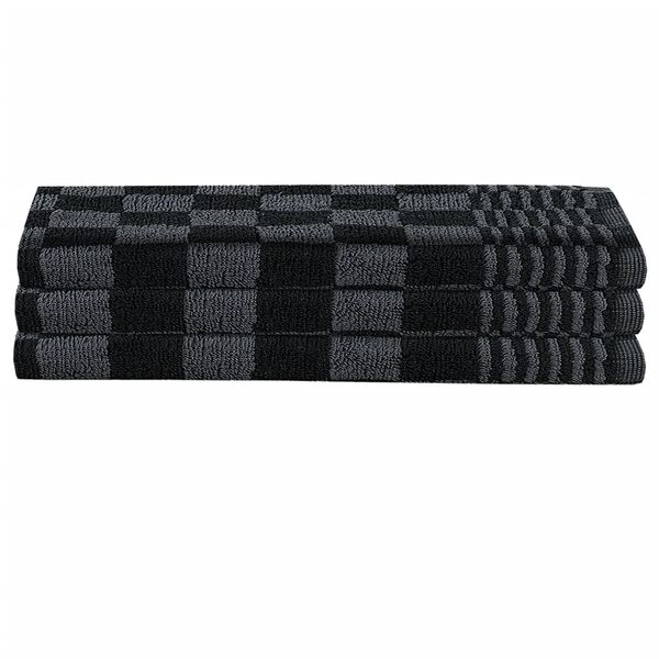 vidaXL Towel Set Set of 15 Black 100% Cotton 15 Piece Set Towel Set