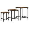 vidaXL Nesting Coffee Table Set of 3 Smoked oak Engineered wood, metal