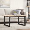 vidaXL Coffee Table O-Frame 31.5"x31.5"x17.7" Solid Wood Pine and Steel