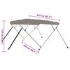 vidaXL 4-bow Bimini Top Grey 95.7x96.1x53.9"