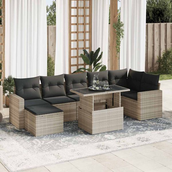 vidaXL Garden Sofa Set Light Grey